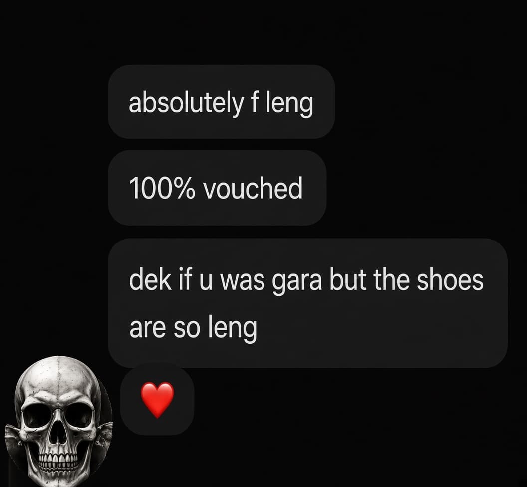 Instagram DM from a buyer vouching for a pair of shoes they received